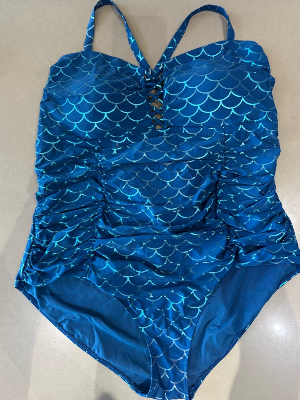 torrid Blue Mermaid Scale One-Piece Swimsuit